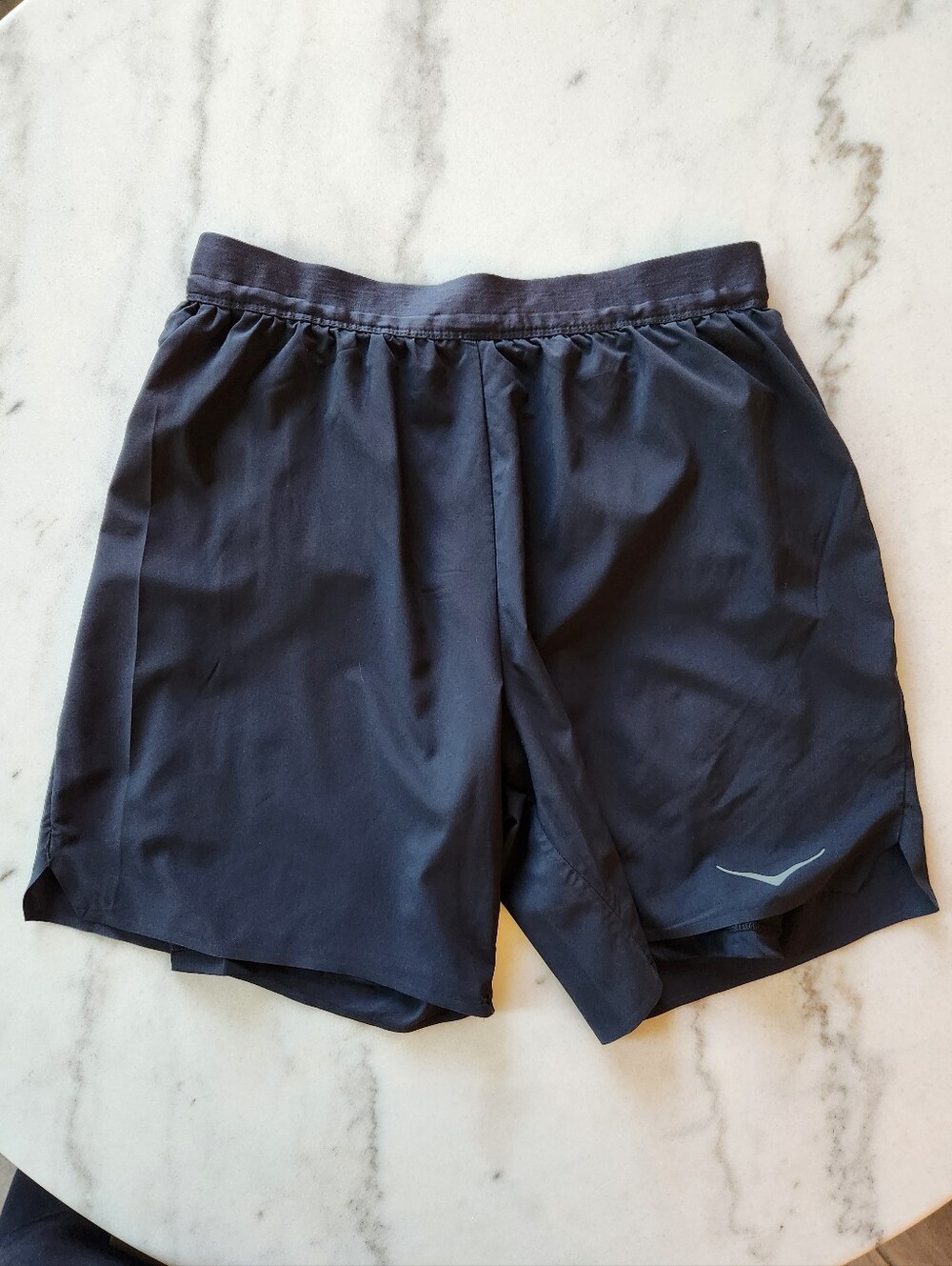 Hoka One One Glide 7" Men's Black Drawstring Running Athletic Shorts Small